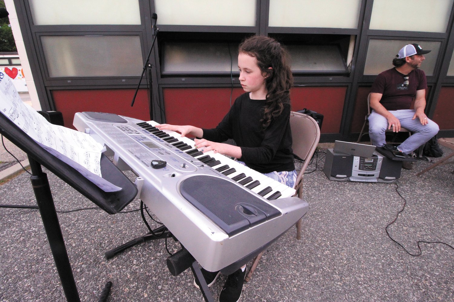 SOLO PERFORMANCE:  Cedar Hill School 4th grader Hadley King was one of many students who displayed their musical talents either on a musical instrument or in song during Arts Night.
